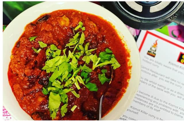 You'll need to sign a disclaimer if you want to give Kismot's sizzling hot curry a try