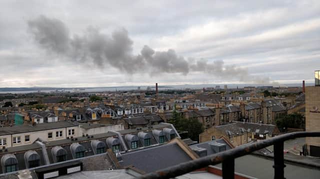 Smoke could be seen across the city