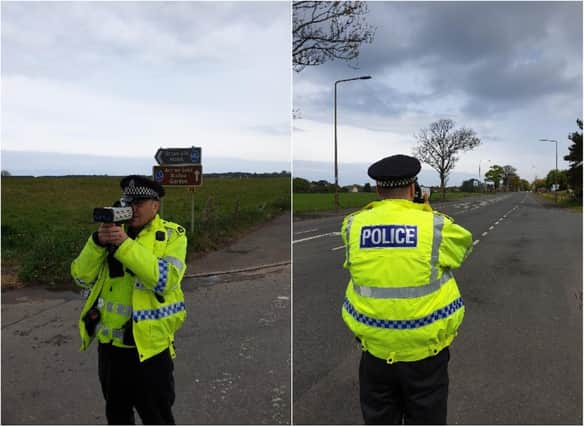 Community police officers carrying out speed checks in East Lothian