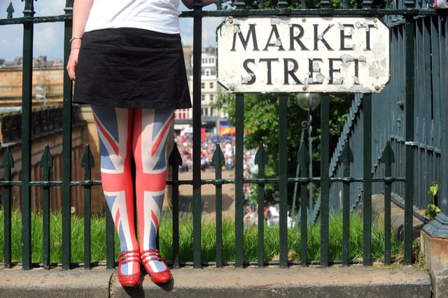 Pictured are some Great Britain tights belonging to poet Emily Anderson who performed at the Fringe festival in her one-woman show Love In The Key Of Britpop in 2012.