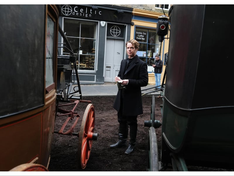 Cast extras on set during the filming of Guillermo del Toro's Frankenstein in Edinburgh. Picture date: Friday September 13, 2024.