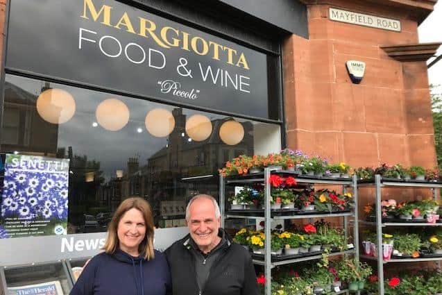 Audrey and Franco Margiotta outside their Mayfield Road branch.