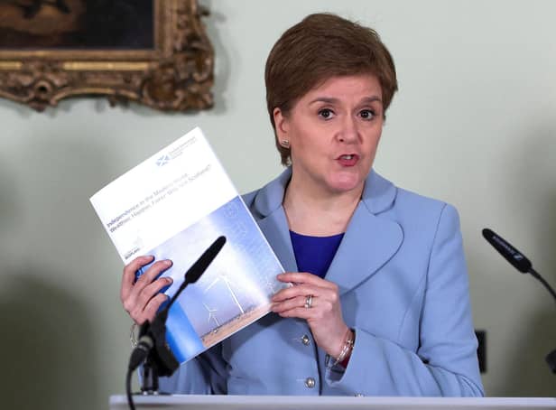Nicola Sturgeon speaks at a news conference about a proposed second referendum on Scottish independence last week (Picture: Russell Cheyne/pool/Getty Images)
