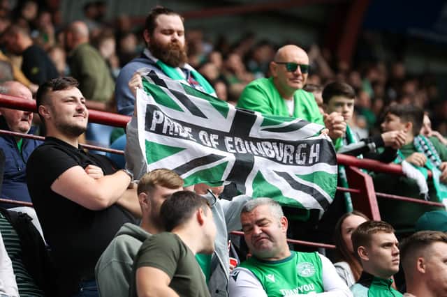 Hibs fans had their say on the draw with hearts.(Photo by Alan Harvey / SNS Group)
