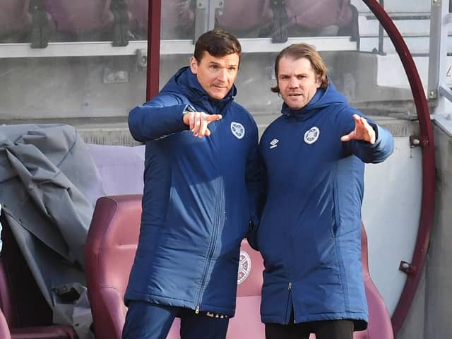 Hearts manager Robbie Neilson and assistant coach Lee McCulloch.