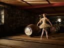 Scottish Ballet dancer Alice Kawalek with The Sleeping Beauty cask.
