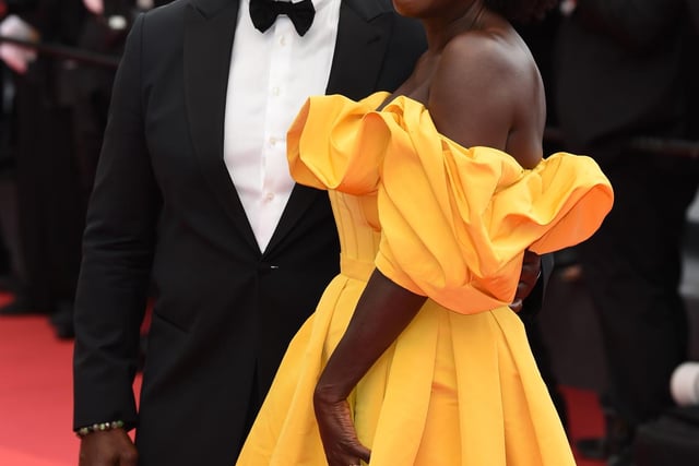 Julius Tennon and Viola Davis attend the Top Gun: Maverick premiere at during the 75th Cannes Film Festival in Cannes.