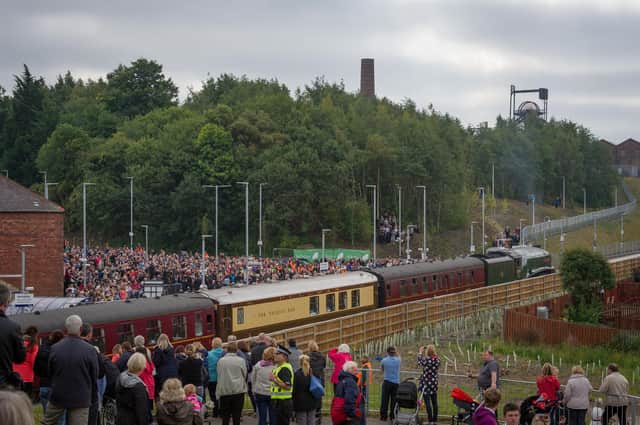 Large crowds gathered at Newtongrange as the Queen opened the Borders Railway in 2015. credit steven scott taylor / J P License