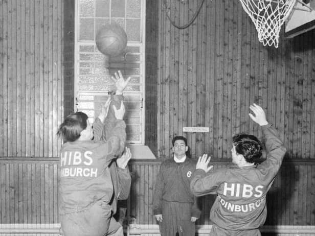 Hibs players training in the Pleasance Gym in 1963