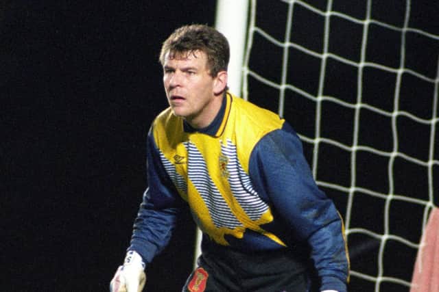 Andy Goram in action for Scotland in 1994/95.