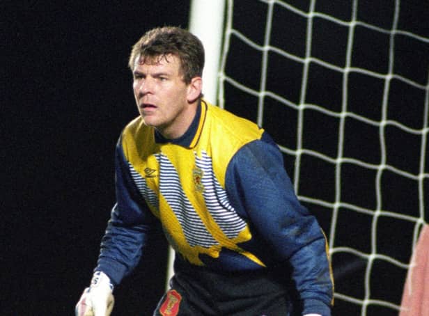 Andy Goram in action for Scotland in 1994/95.