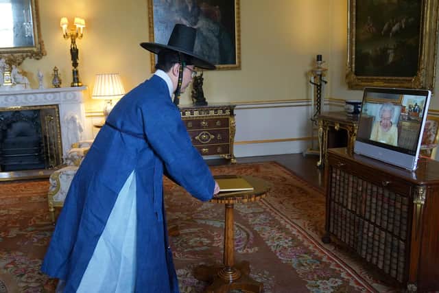 The Queen held a virtual audience to receive the Ambassador from the Republic of Korea, Gunn Kim at Buckingham Palace.