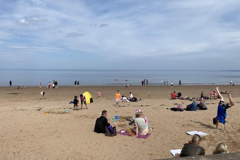 The beach was busy on Friday as people enjoyed the scorching weather.