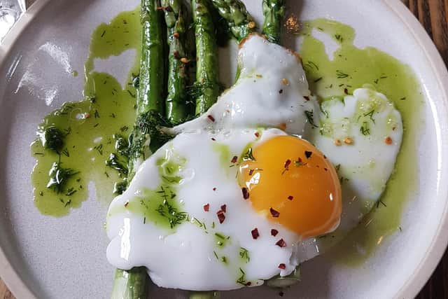Salt Cafe's asparagus and egg
