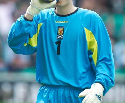 Craig Gordon, in action for Scotland against Trinidad and Tobago at Easter Road in 2004.