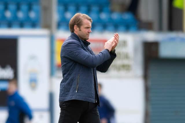 Robbie Neilson takes his Hearts side to Cappielow on Saturday. Picture: SNS
