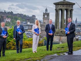 L to R: Scottish Government minister for business, trade, tourism and enterprise Ivan McKee, SFE chief executive Sandy Begbie, SFE Young Professionals chair Milly Dent, SFE deputy chair John McGuigan, UK government minister for Scotland Iain Stewart. Picture: Chris Watt