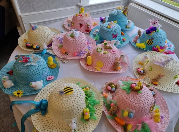 Some of the Pine Villa Easter bonnets.