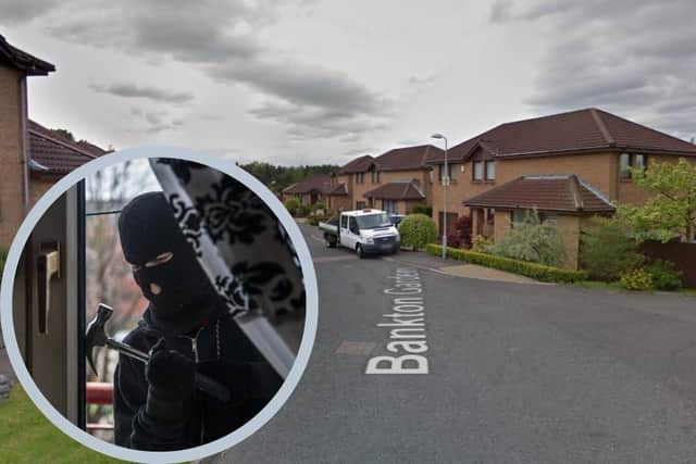 A property in the Bankton Gardens of Livingston was broken into on Tuesday evening.