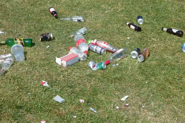 The aftermath of the large party at Burdiehouse Burn Valley Park.
