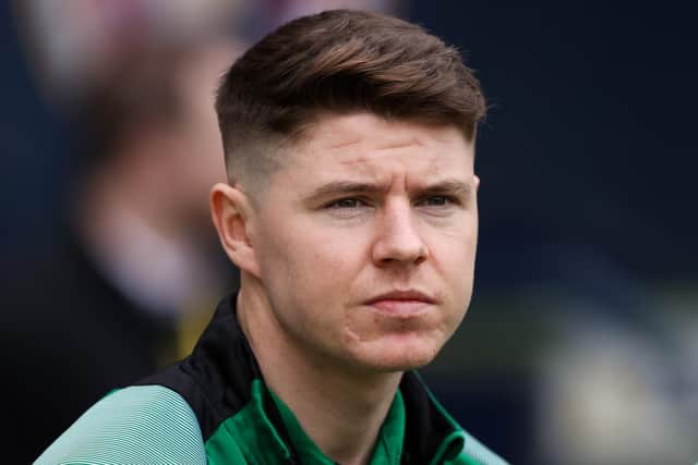 Hibs striker Kevin Nisbet is expected to be out of action until the new year after suffering a serious knee injury. Picture: SNS