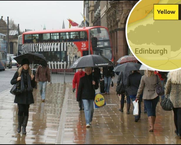 The Met Office has issued a yellow weather warning as blustery conditions are expected to batter Edinburgh and the Lothians.