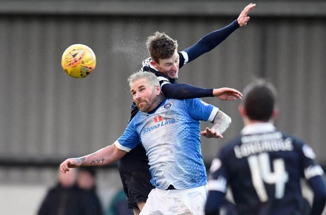 Ryan Stevenson in action for Stranraer against Falkirk