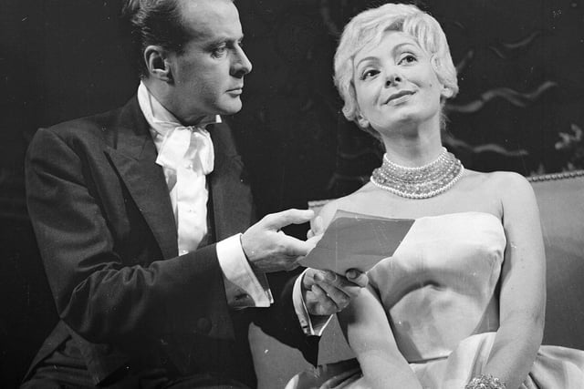 Madeleine Delavaivre (right) and another actor in Moliere's play Le Misanthrope at the Lyceum Theatre during the Edinburgh International Festival in 1961.