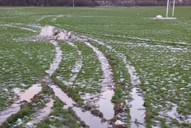 Sports pitches that have been ruined at the Inch Park Community Sports Club
