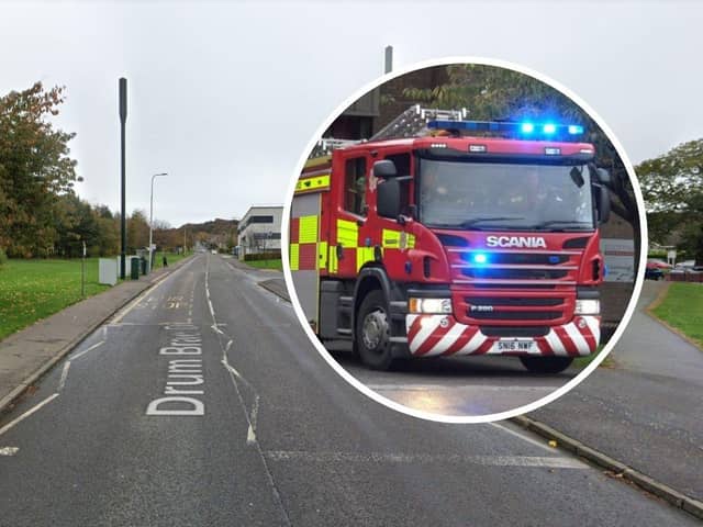 Fire crews were called to a bus on fire on Drum Brae Drive in Edinburgh.