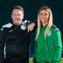 Hibernian Women head coach Dean Gibson and defender Siobhan Hunter were disappointed with the late defeat to Celtic (Photo by Mark Scates / SNS Group)