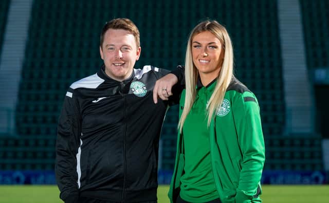 Hibernian Women head coach Dean Gibson and defender Siobhan Hunter were disappointed with the late defeat to Celtic (Photo by Mark Scates / SNS Group)