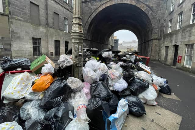 Several Edinburgh residents were horrified by the large pile of rubbish on Calton Road.