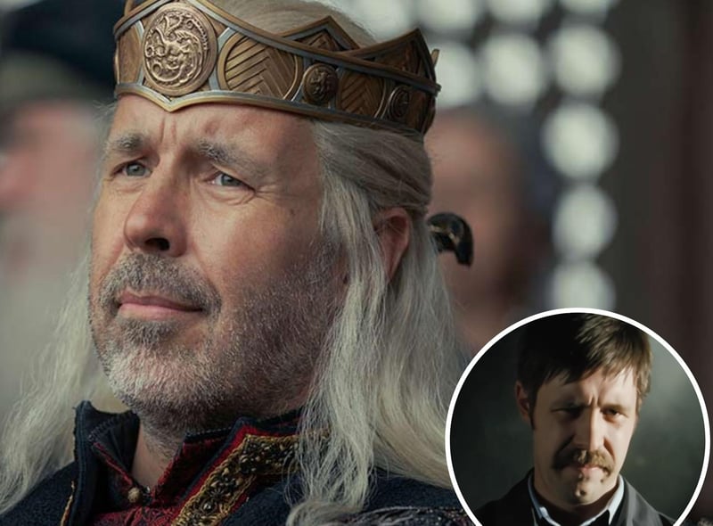 Paddy Considine, who plays King Viserys Targaryen, was also DS Andy Wainwright in Hot Fuzz - one of the two Andes who picked on Nicholas Angel. He's also performed in Peaky Blinders as the sinister Father John Hughes, and was journalist Simon Ross in The Bourne Ultimatum.