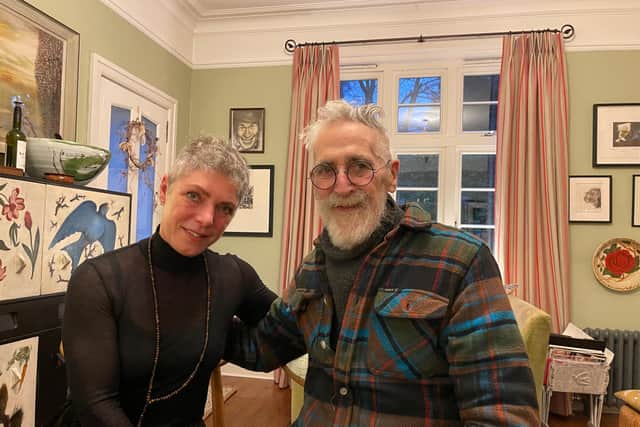 Jeanine and John Byrne at their home in Edinburgh.