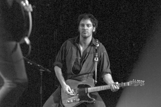 American singer Bruce Springsteen at the SECC in Glasgow, April 1993.