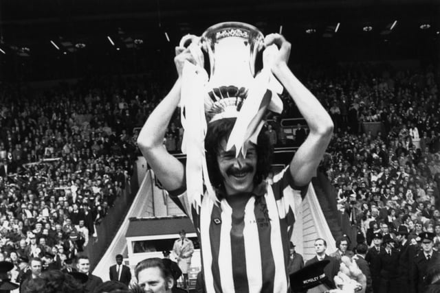 Sunderland captain Bobby Kerr with the FA Cup after his team had become the first second-division club to win the competition since 1931. Sunderland beat Leeds United 1-0 at Wembley.