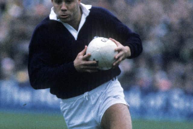 Scott Hastings in action for Scotland at Murrayfield during a Five Nations match against England in 1992.