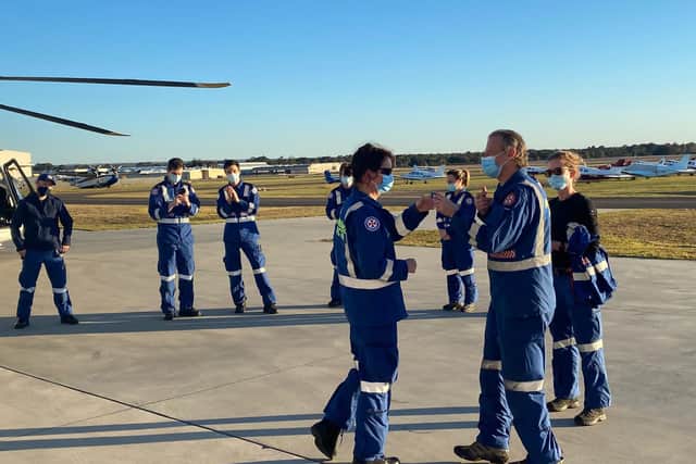 Mrs Williamson working with the Careflight team in Sydney.