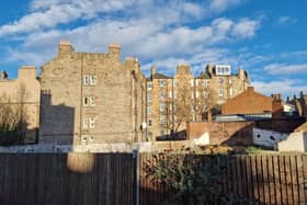 Residents fear their sunlight is under threat - this is a view across the site towards the neighbouring tenements