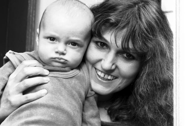 Sharman Macdonald, playwright of the year ('When I Was a Girl I Used to Scream and Shout') with baby Keira in August 1985. Little Keira grew up to be Keira Knightley, film actress.