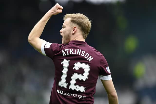 Nathaniel Atkinson celebrates during the 2-1 Scottish Cup semi-final win over Hibs. Picture: SNS