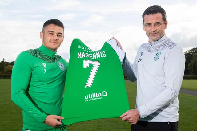 Hibs boss Jack Ross expected to play new signing Kyle Magennis against Brora Rangers tonight. Photo by Craig Foy/SNS Group