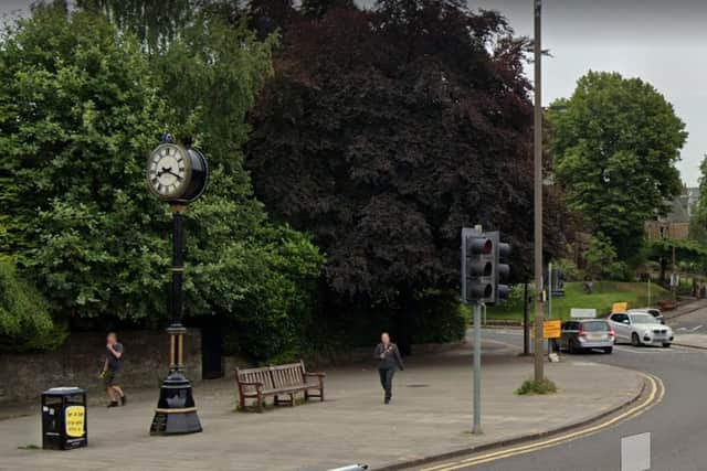 The proposed 20-metre mast would be located close to the famous clock.  Picture: Google Streetview.