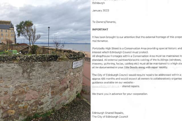 Edinburgh City Council confirms letters received by Portobello residents regarding 'shared repairs' is fraudulent