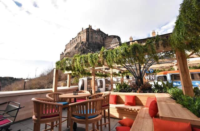 Cold Town House in the Grassmarket has a rooftop bar to enjoy the sunshine. Home of Cold Town Beer, they also offer up delicious wood fired pizzas to hungry drinkers.