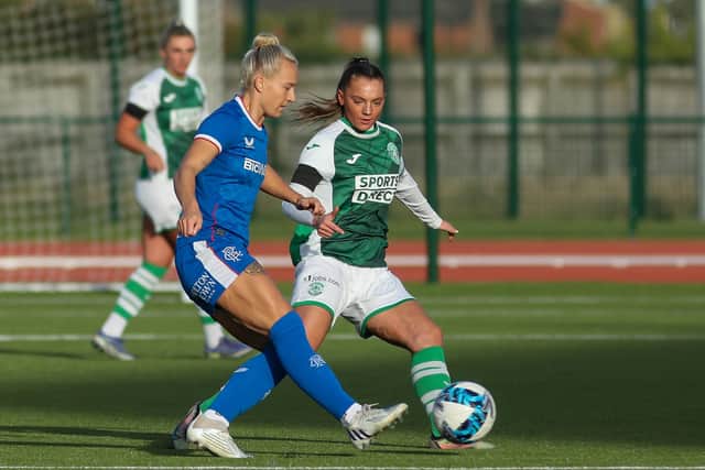Michaela McAlonie's side currently sit fifth in the SWPL1, three points behind rivals Hearts. Credit: Colin Poultney
