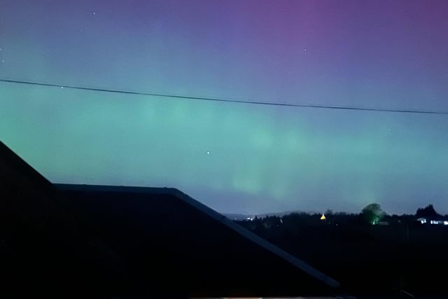 In another snap taken in Linlithgow, the sky is lit up with beautiful blue and green patterns, as the Northern Lights shine over West Lothian.