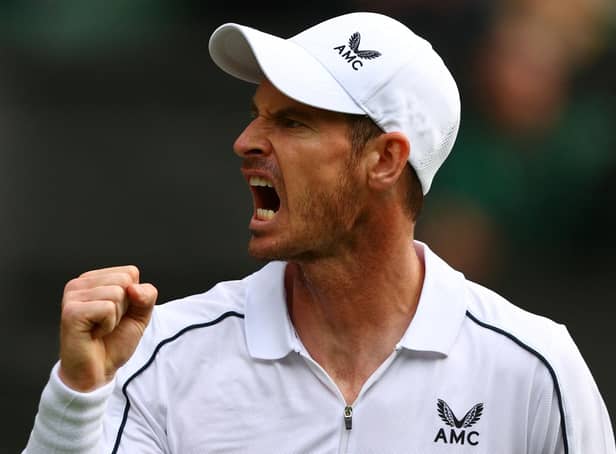 Andy Murray while playing a match against Australia's James Duckworth in the first round at Wimbledon 2022 (Photo by ADRIAN DENNIS/AFP via Getty Images)