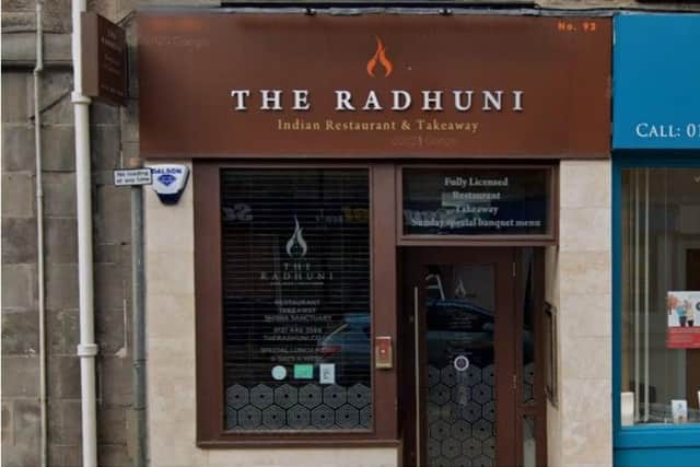 Radhuni restaurant in Loanhead, Midlothian.